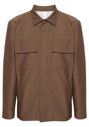 Lardini spread-collar shirt jacket - Brown