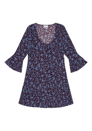 GANNI floral bell-sleeve dress - Purple