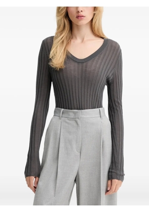IRO Hattie ribbed V-neck sweater - Grey