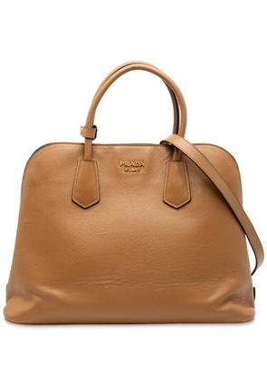 Prada Pre-Owned 2013-2025 Saffiano Cuir Dome Bag satchel - Brown