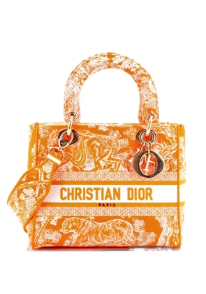 Christian Dior Pre-Owned Lady D-Lite Bag Embroidered Canvas Medium satchel - Orange