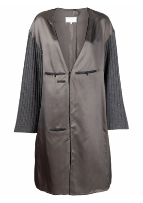 Maison Margiela contrasting-sleeves V-neck dress - Grey