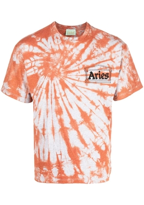 Aries tie-dye print logo T-shirt - Orange