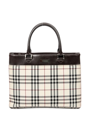 Burberry Pre-Owned check top-handle bag - Neutrals