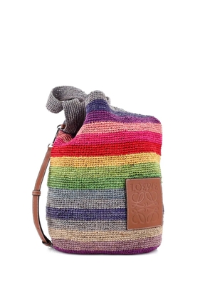 Loewe Pre-Owned Slit Tote Straw Small bucket bag - Multicolour
