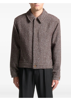 Manière De Voir herringbone button-up jacket - Brown
