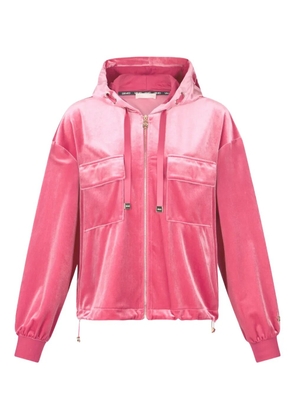 LIU JO zip-up chenille hoodie - Pink
