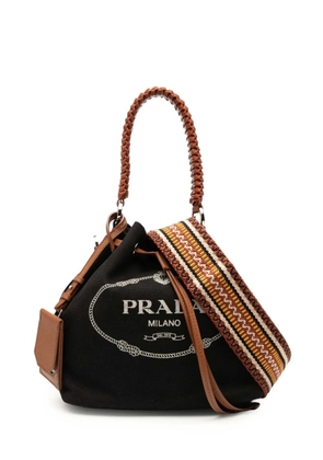 Prada Pre-Owned 2013-2025 Canvas Canapa Logo bucket bag - Black