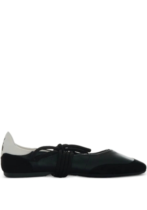 Patrizia Pepe lace-up leather ballet flats - Black