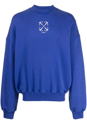 Off-White Arrows beaded cotton sweatshirt - Blue