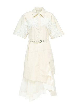3.1 Phillip Lim lace-panel belted shirt dress - Neutrals