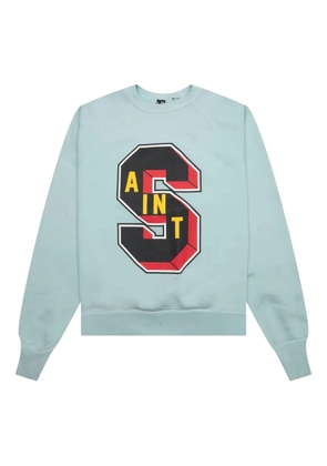SAINT MXXXXXX raglan-sleeve cotton sweatshirt - Blue
