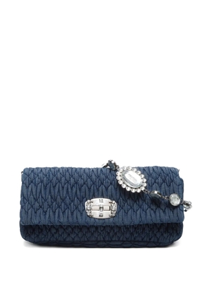 Miu Miu Pre-Owned 2010s matelassé denim shoulder bag - Blue