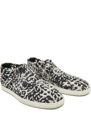 Hermès Pre-Owned Oxygène woven silk sneakers - Black