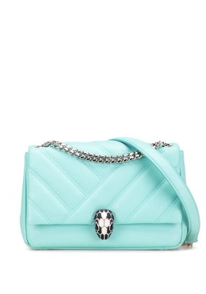 Bvlgari Pre-Owned 2021-2025 Leather Serpenti Cabochon Chain crossbody bag - Blue