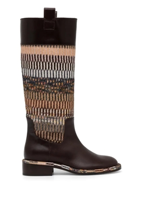 Missoni panelled knee-high boots - Brown