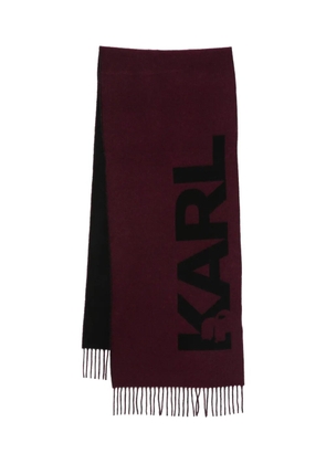 Karl Lagerfeld logo fringed scarf - Purple
