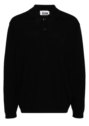 izzue knitted polo shirt - Black