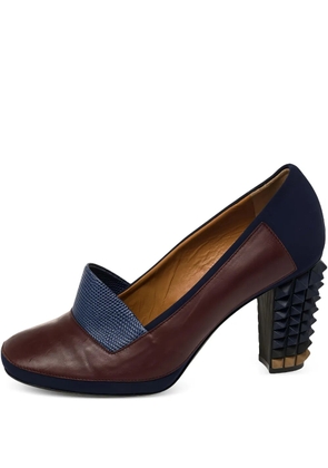 Fendi Pre-Owned 90mm studded-heel leather pumps - Brown