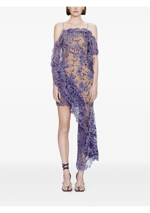 Christopher Esber floating lace mini dress - Purple