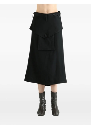 Y's button-detail midi skirt - Black
