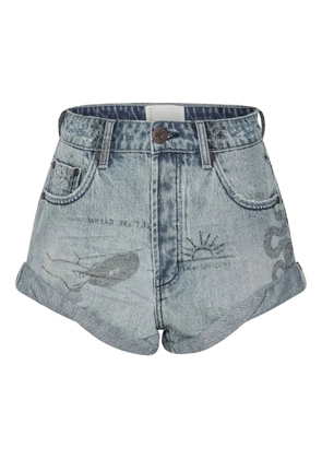 One Teaspoon Bandits Tattoo denim shorts - Blue