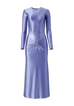 MOOS STUDIO Electric Bloom long-sleeve twisted-front midi dress - Purple