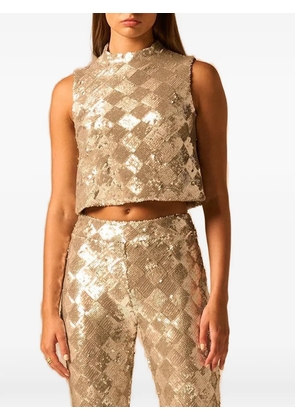 JBQ Gwendolyn sequin-embellishment top - Gold