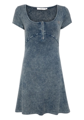 b+ab logo-appliqué ribbed minidress - Blue