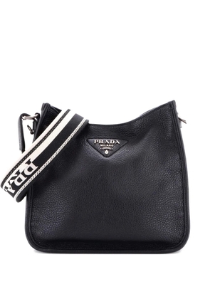 Prada Pre-Owned Logo Strap Vitello Daino Medium crossbody bag - Black