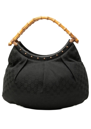 Gucci Pre-Owned 2000-2015 GG Canvas Bamboo Studded hobo bag - Black