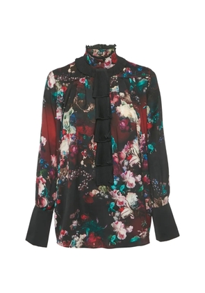 Just Cavalli Vintage satin floral-print blouse - Red