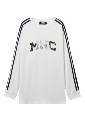 Mini Cream long-sleeve stripe T-shirt - White