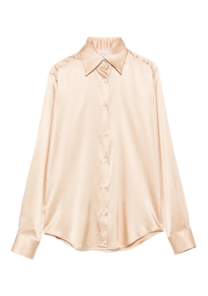 Mazzarelli long-sleeve slik-blend shirt - Gold