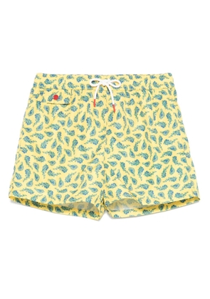 Kiton paisley-print swim shorts - Yellow