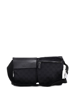 Gucci Pre-Owned Vintage Double GG Canvas with Leather belt bag - Black