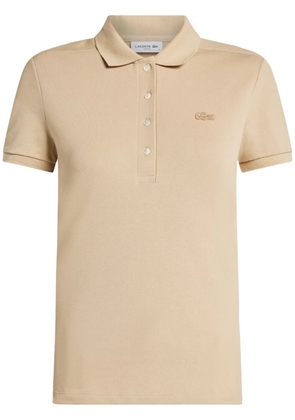 Lacoste logo-appliqué polo shirt - Neutrals