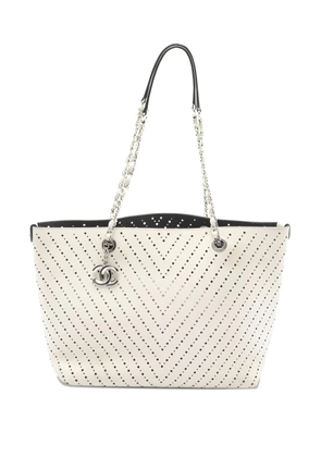 CHANEL Pre-Owned 2016-2017 Coco-mark tote bag - White