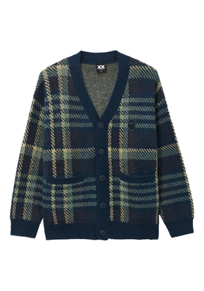 FINGERCROXX plaid pocket cardigan - Blue