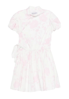 Self-Portrait floral print mini dress - White