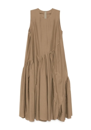 JNBY pleated asymmetric-hem dress - Brown