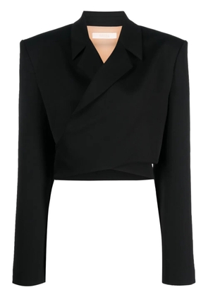Ssheena wrap-design cropped blazer - Black