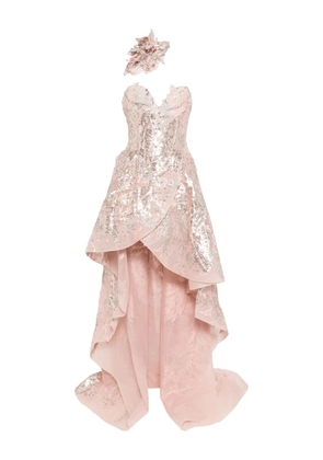 Saiid Kobeisy embroidered maxi dress - Pink