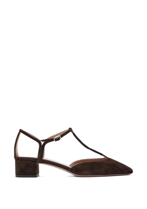 Aquazzura Sorbonne T-strap block-heel pumps - Brown