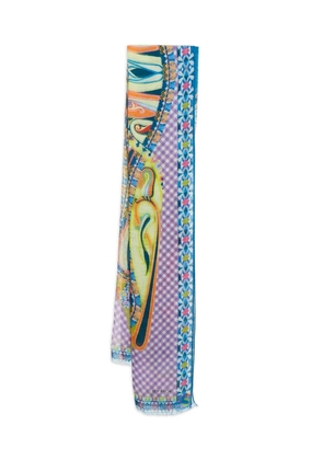 Etro Pre-Owned 2013 paisley-print geometric scarf - Blue