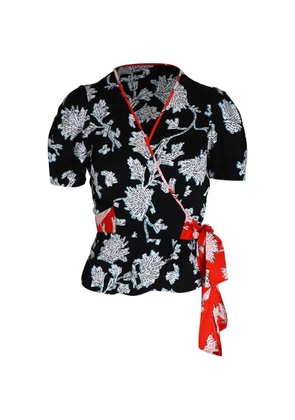 Diane Von Furstenberg Vintage tartan floral print top - Black