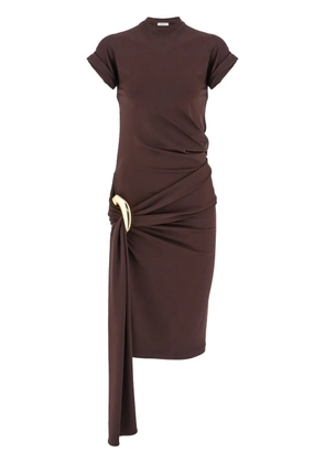 Ferragamo gathered jersey dress - Brown