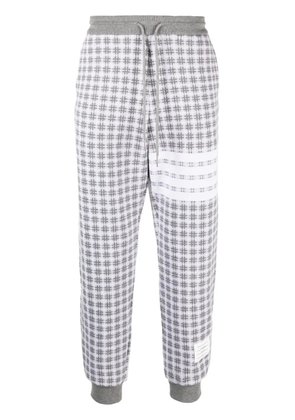 Thom Browne checked jacquard track pants - Grey