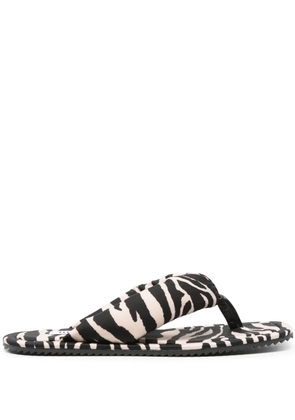 The Attico zebra-print square slides - Neutrals