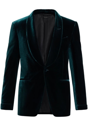 TOM FORD single-breasted velvet blazer - Green